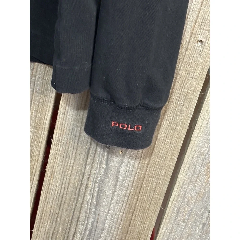 Polo Golf Ralph Lauren 1/4 Zip Mens M Black Red Stretch Long Sleeve Golf Shirt